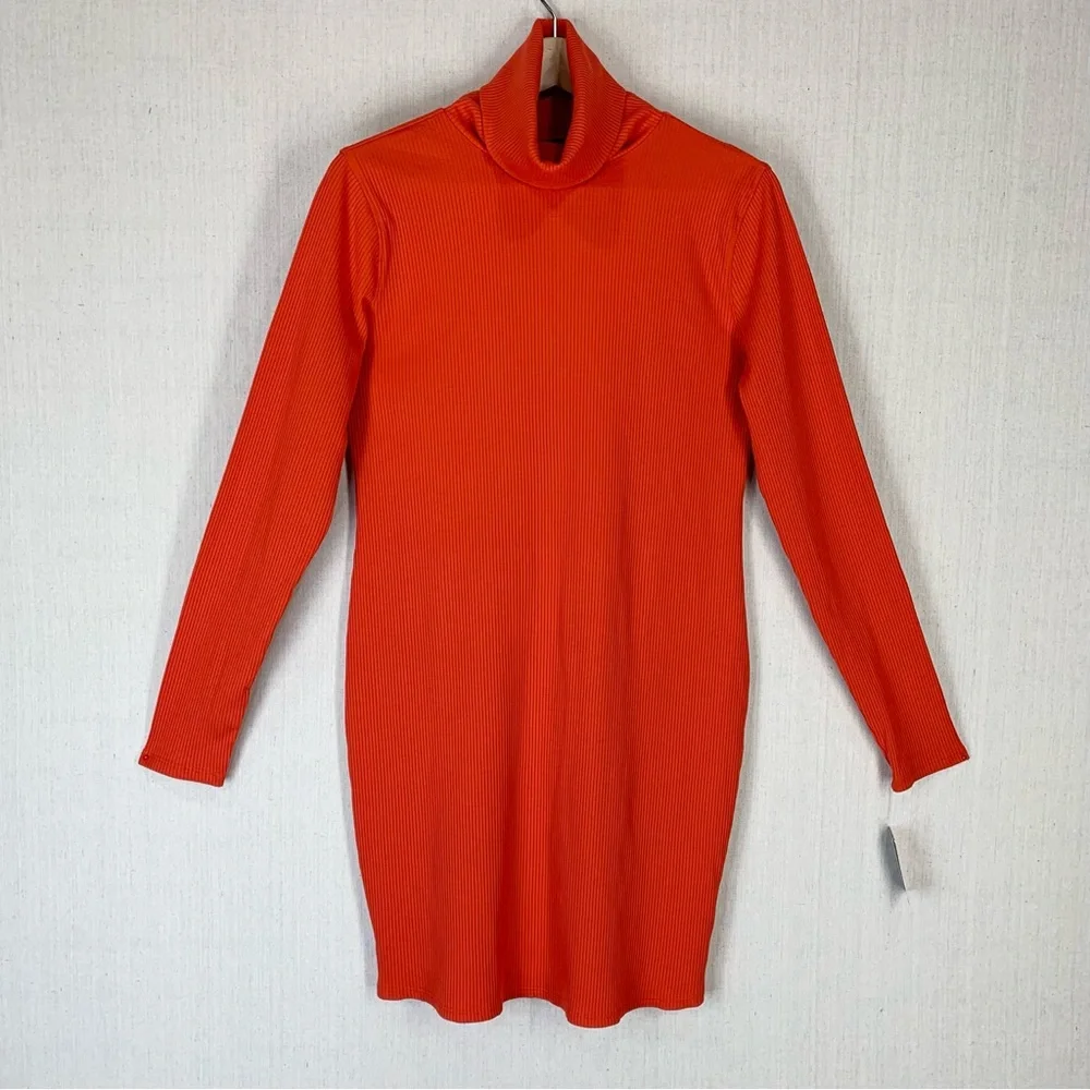 Wild Fable~NWT~Women's Long Sleeve Ribbed Knit Turtleneck Bodycon Dress~Sz XL - Picture 3 of 16